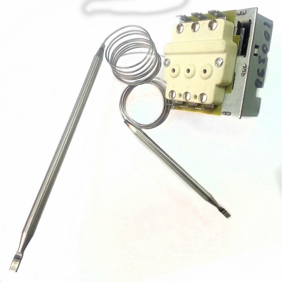 Термостат регулируемый защитный для водонагревателя Ariston, Thermex 150, 200, 300л 16А/20A до 70°С/90°С два капилляра, трехфазный, 100390 Термостат регулируемый защитный для водонагревателя Ariston, Thermex 150, 200, 300л 16А/20A до 70°С/90°С два капилляра, трехфазный, 100390