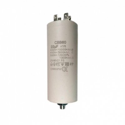 Конденсатор для LG, Samsung, Ariston, СВВ60 22мкФ, 450V, х60220