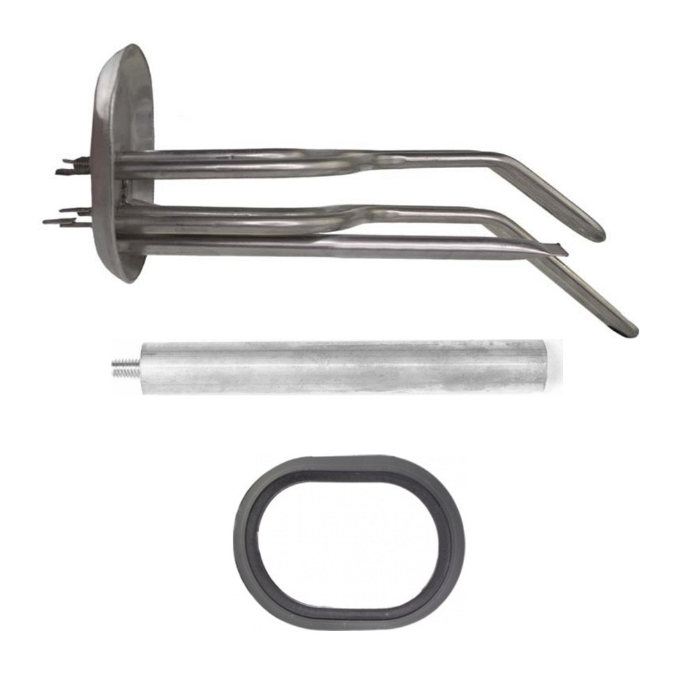 Комплект ТЭН 2,5кВт (2500Вт) для горизонтального водонагревателя Ariston + прокладка + анод, 150824K