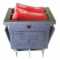 Набор 4 шт Выключатель двухклавишный 26*31мм, 16А, 250V, 2 положения, с сигнальной лампой, Thermex, KM66135 Набор 4 шт Выключатель двухклавишный 26*31мм, 16А, 250V, 2 положения, с сигнальной лампой, Thermex, KM66135