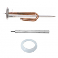 Комплект ТЭН 1 кВт (1000 Вт) RF для водонагревателя Redber, Timberk + прокладка + анод, 30011K