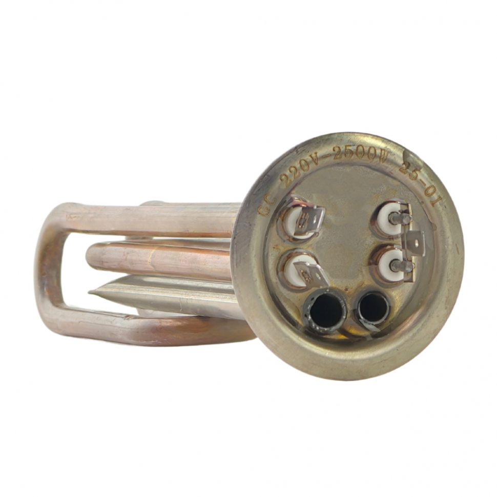 ТЭН RF 2500Вт(1000+1500), медь, D64мм, М6, клеммы под разъем, L200мм, 220В, для Thermex, Ariston, 30855