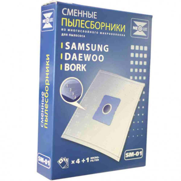 Комплект мешков SM-01 для пылесосов Samsung, , Clatronic, Daewoo, Scarlett, Severin, v1049