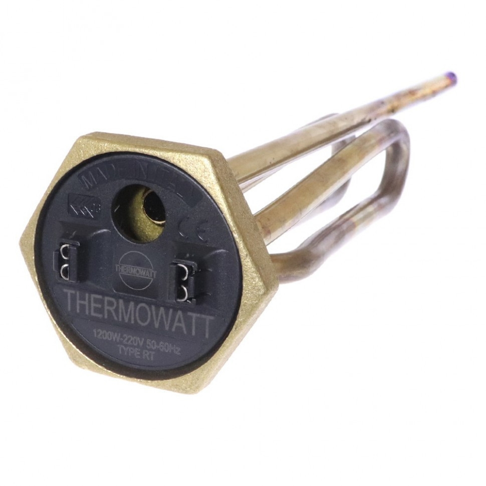 ТЭН 1,2кВт (1200Вт) RCT, резьбовой 42мм для Ariston, De Luxe, Real, Thermex, под анод М6, 182295