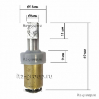 Шток привода ведра хлебопечки Philips с сальником, L49 мм, b1054