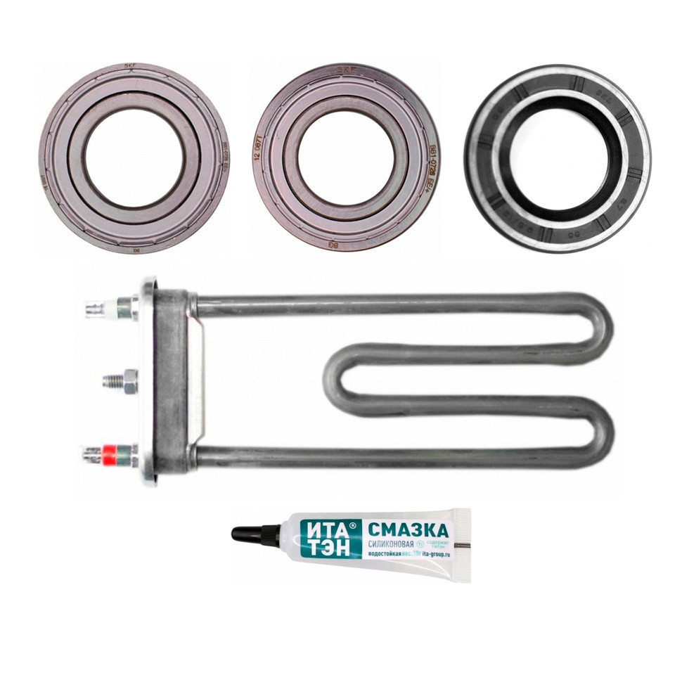 Ремкомплект для стиральных машин LG ТЭН + сальник + подшипники 2 шт + смазка, 11100027 Ремкомплект для стиральных машин LG ТЭН + сальник + подшипники 2 шт + смазка, 11100027